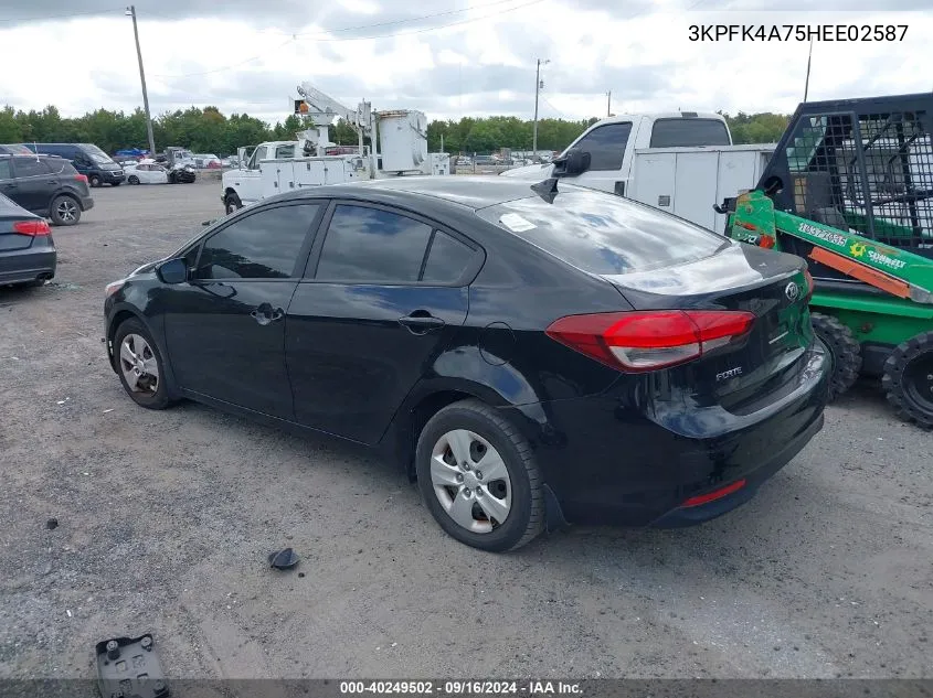 2017 Kia Forte Lx/S VIN: 3KPFK4A75HEE02587 Lot: 40249502