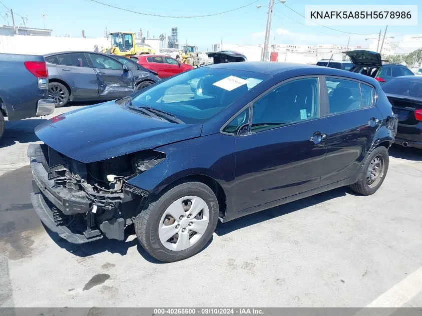 KNAFK5A85H5678986 2017 Kia Forte Lx