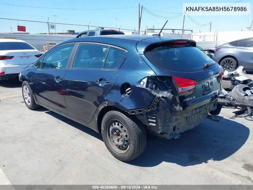 KNAFK5A85H5678986 2017 Kia Forte Lx