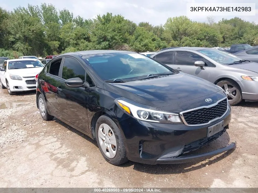 2017 Kia Forte Lx VIN: 3KPFK4A73HE142983 Lot: 40269503