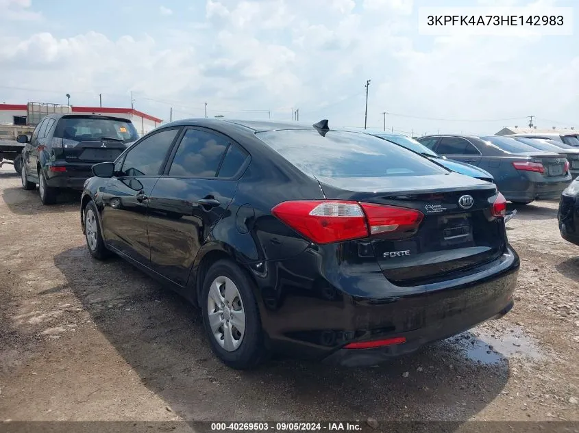 2017 Kia Forte Lx VIN: 3KPFK4A73HE142983 Lot: 40269503