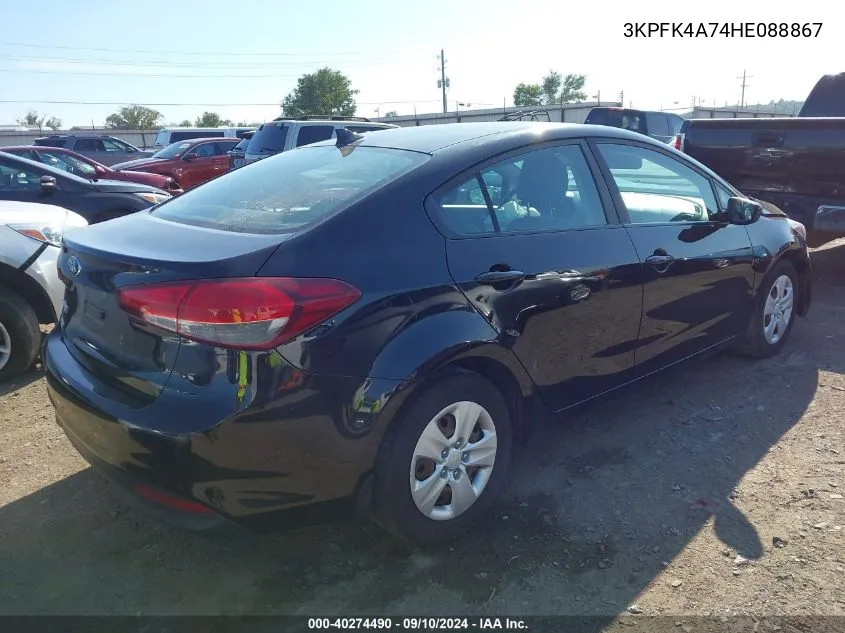 2017 Kia Forte Lx VIN: 3KPFK4A74HE088867 Lot: 40274490