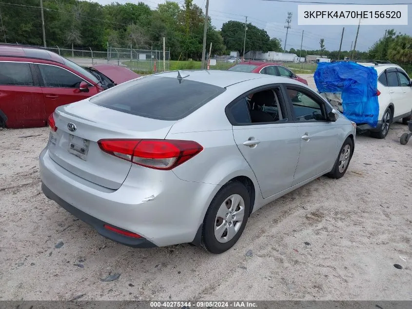 2017 Kia Forte Lx VIN: 3KPFK4A70HE156520 Lot: 40275344