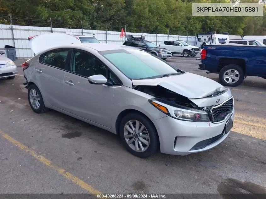 2017 Kia Forte Lx VIN: 3KPFL4A70HE015881 Lot: 40288223