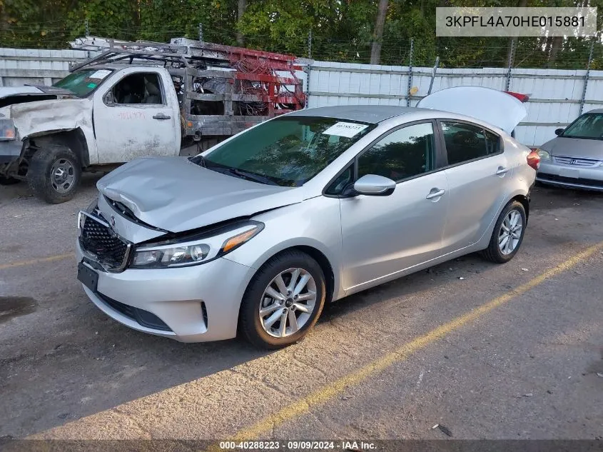 2017 Kia Forte Lx VIN: 3KPFL4A70HE015881 Lot: 40288223