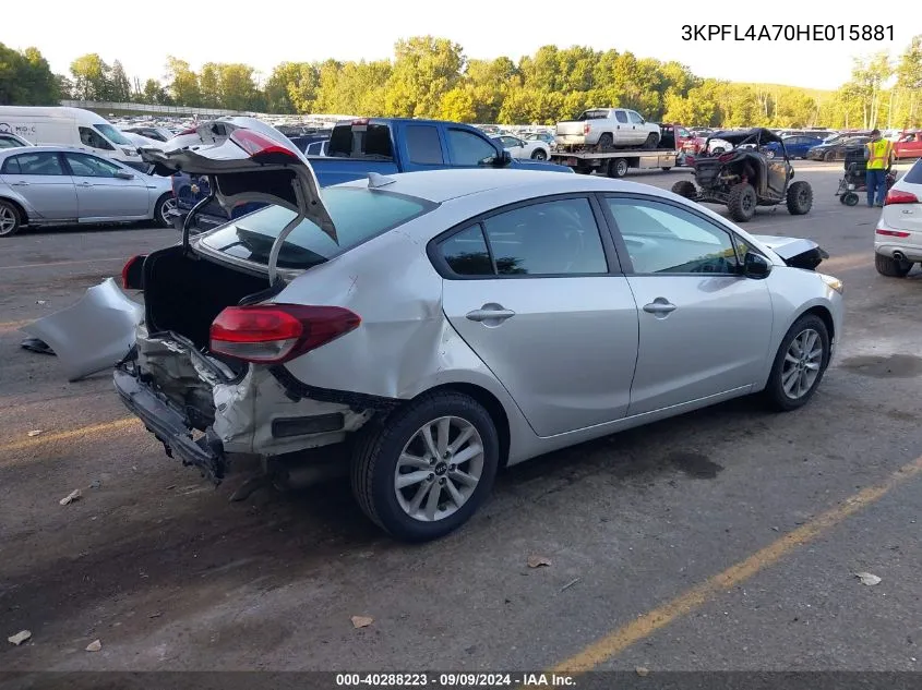 2017 Kia Forte Lx VIN: 3KPFL4A70HE015881 Lot: 40288223