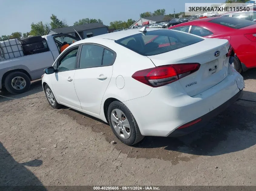 2017 Kia Forte Lx VIN: 3KPFK4A7XHE115540 Lot: 40295605