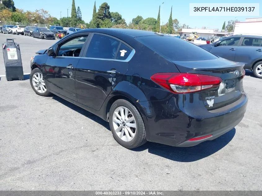 2017 Kia Forte Lx/S VIN: 3KPFL4A71HE039137 Lot: 40303233