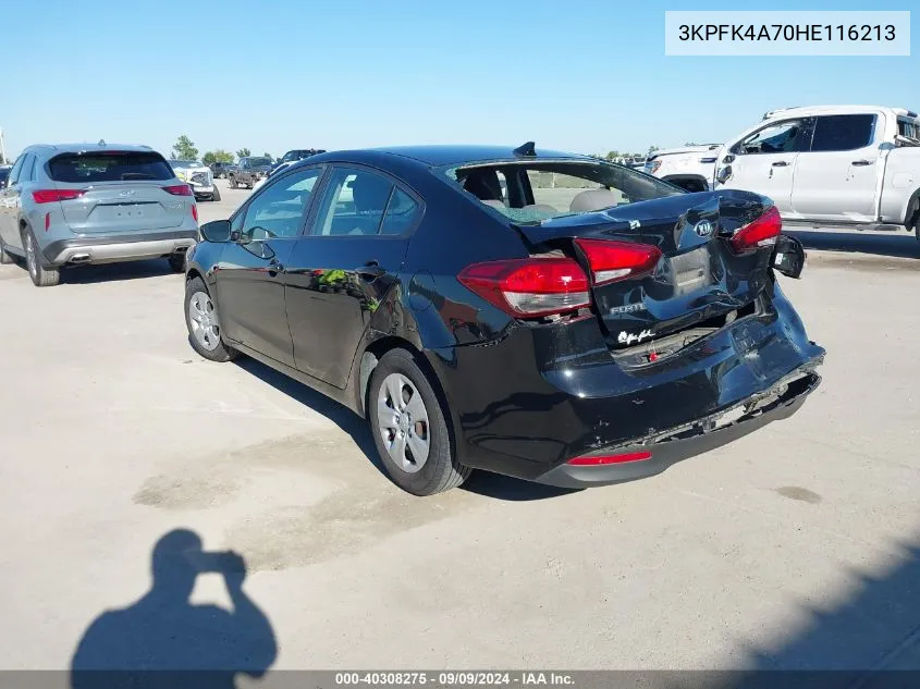 2017 Kia Forte Lx VIN: 3KPFK4A70HE116213 Lot: 40308275