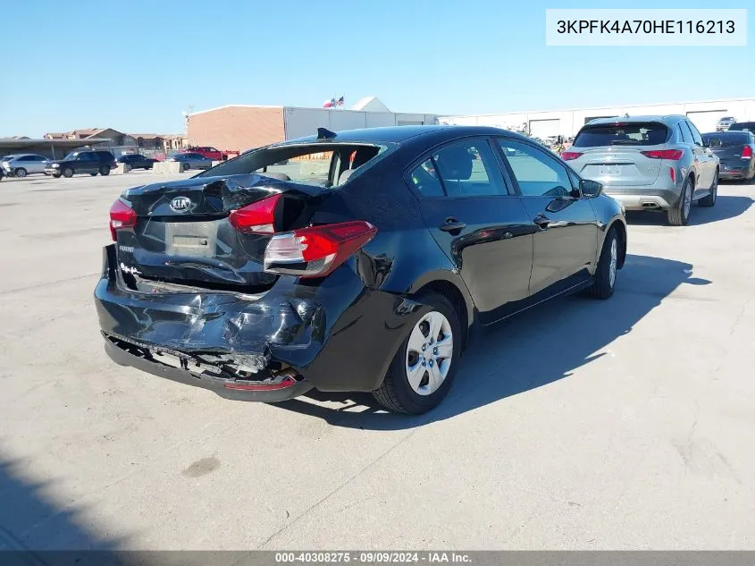 2017 Kia Forte Lx VIN: 3KPFK4A70HE116213 Lot: 40308275