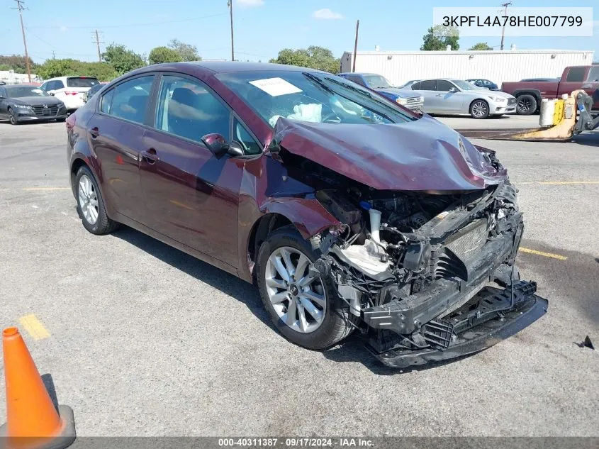 2017 Kia Forte Lx VIN: 3KPFL4A78HE007799 Lot: 40311387