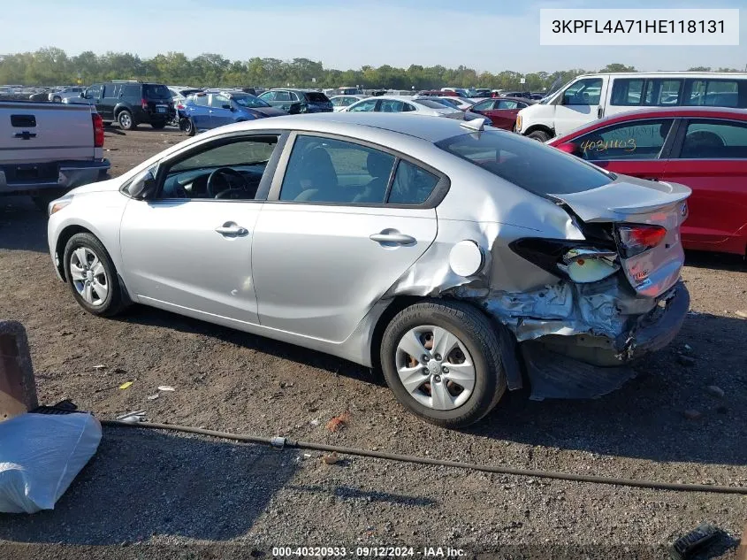 2017 Kia Forte Lx VIN: 3KPFL4A71HE118131 Lot: 40320933