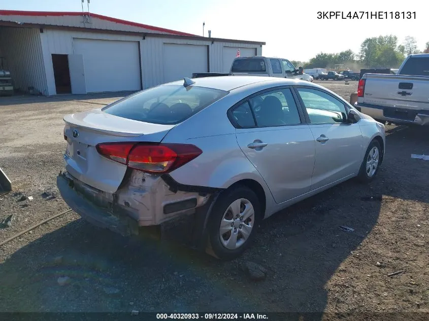 2017 Kia Forte Lx VIN: 3KPFL4A71HE118131 Lot: 40320933