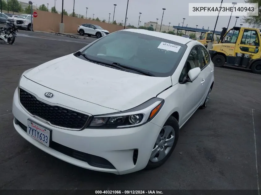 2017 Kia Forte Lx VIN: 3KPFK4A73HE140943 Lot: 40321066