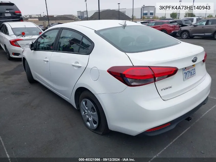 2017 Kia Forte Lx VIN: 3KPFK4A73HE140943 Lot: 40321066