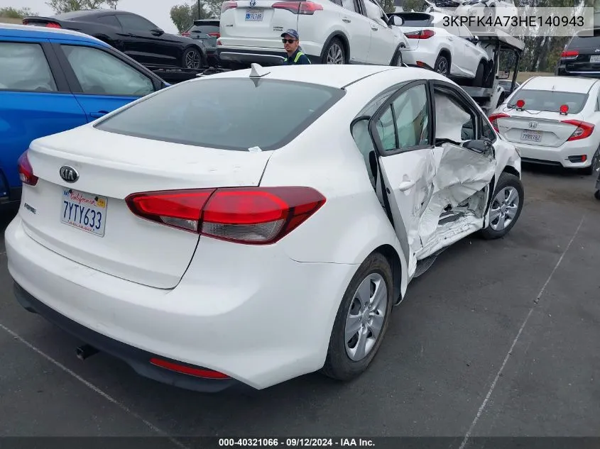 2017 Kia Forte Lx VIN: 3KPFK4A73HE140943 Lot: 40321066