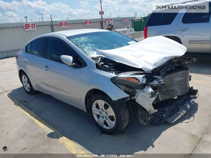 2017 Kia Forte Lx VIN: 3KPFK4A70HE042968 Lot: 40322290