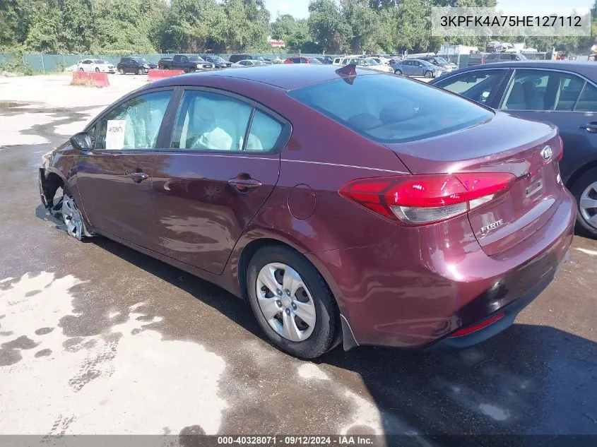 2017 Kia Forte Lx VIN: 3KPFK4A75HE127112 Lot: 40328071