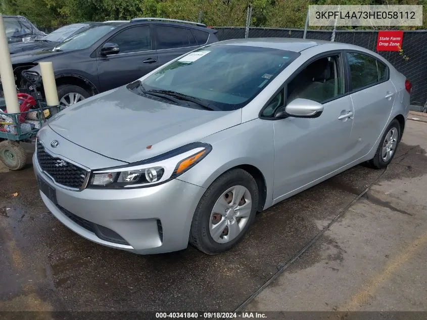 2017 Kia Forte Lx VIN: 3KPFL4A73HE058112 Lot: 40341840