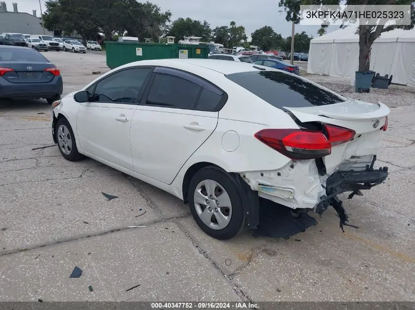 2017 Kia Forte Lx VIN: 3KPFK4A71HE025323 Lot: 40347752