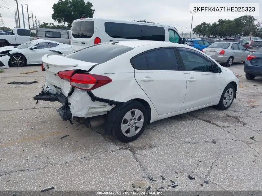 2017 Kia Forte Lx VIN: 3KPFK4A71HE025323 Lot: 40347752