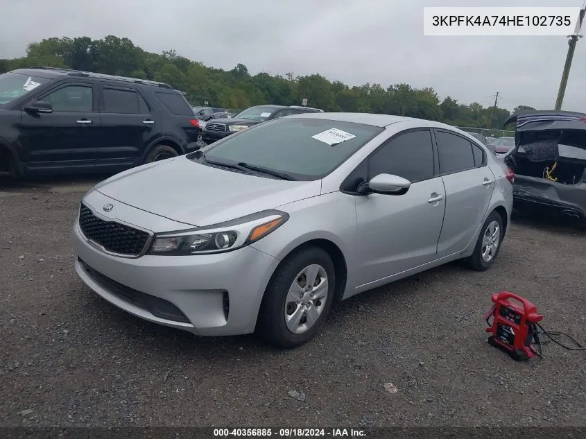 2017 Kia Forte Lx VIN: 3KPFK4A74HE102735 Lot: 40356885