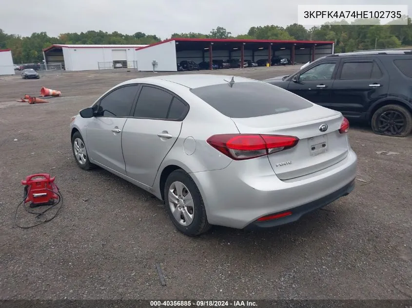 2017 Kia Forte Lx VIN: 3KPFK4A74HE102735 Lot: 40356885