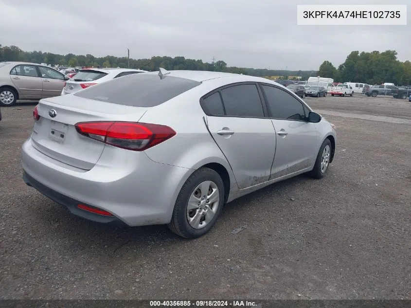 2017 Kia Forte Lx VIN: 3KPFK4A74HE102735 Lot: 40356885