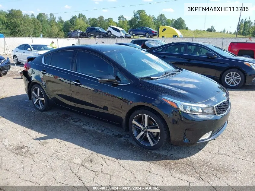 2017 Kia Forte Ex VIN: 3KPFN4A8XHE113786 Lot: 40359424