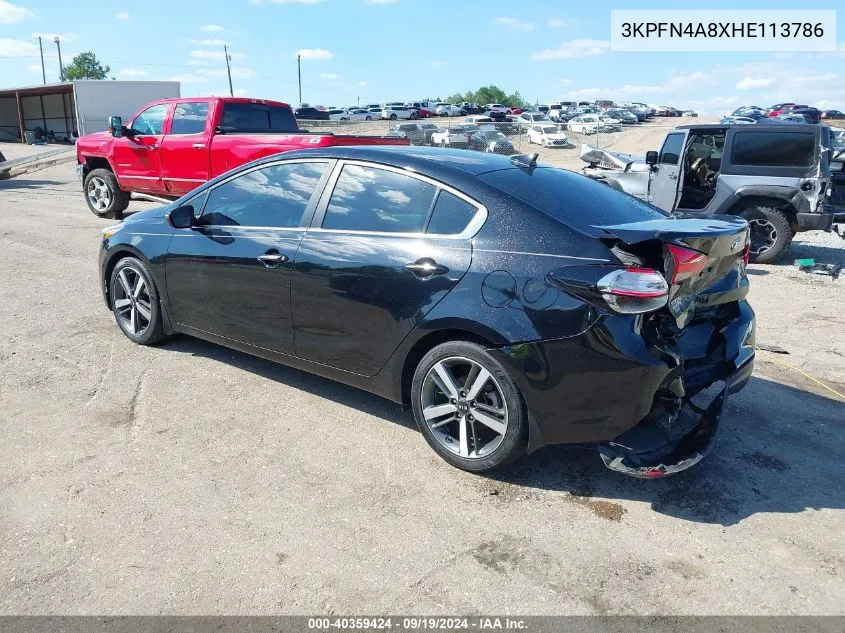 2017 Kia Forte Ex VIN: 3KPFN4A8XHE113786 Lot: 40359424