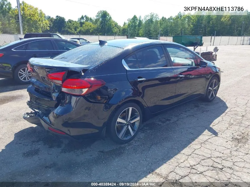 2017 Kia Forte Ex VIN: 3KPFN4A8XHE113786 Lot: 40359424