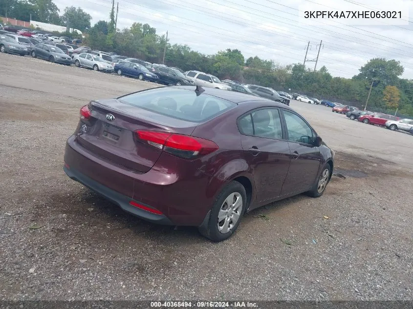 2017 Kia Forte Lx VIN: 3KPFK4A7XHE063021 Lot: 40365494