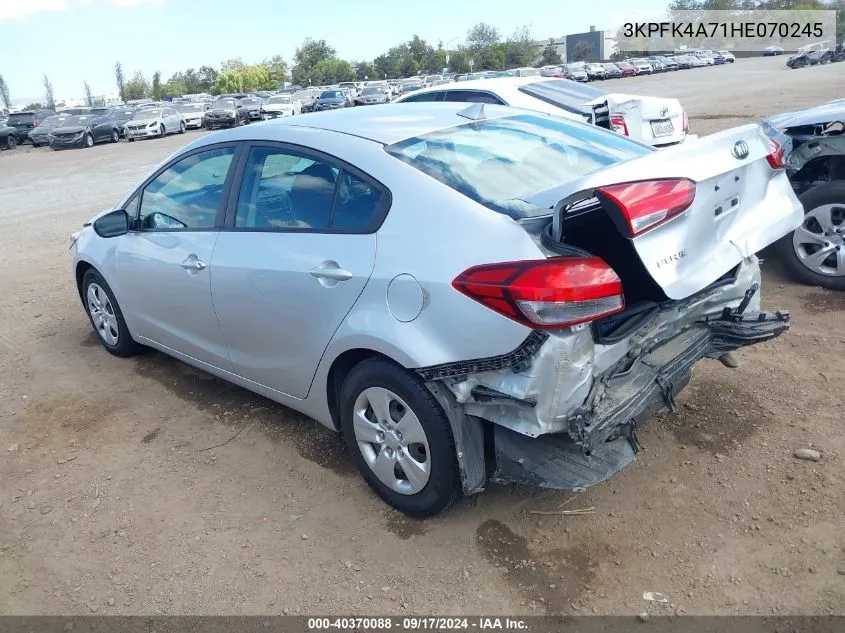 2017 Kia Forte Lx VIN: 3KPFK4A71HE070245 Lot: 40370088