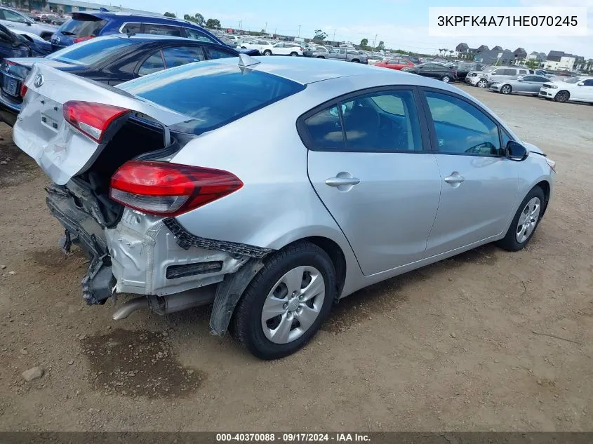 2017 Kia Forte Lx VIN: 3KPFK4A71HE070245 Lot: 40370088