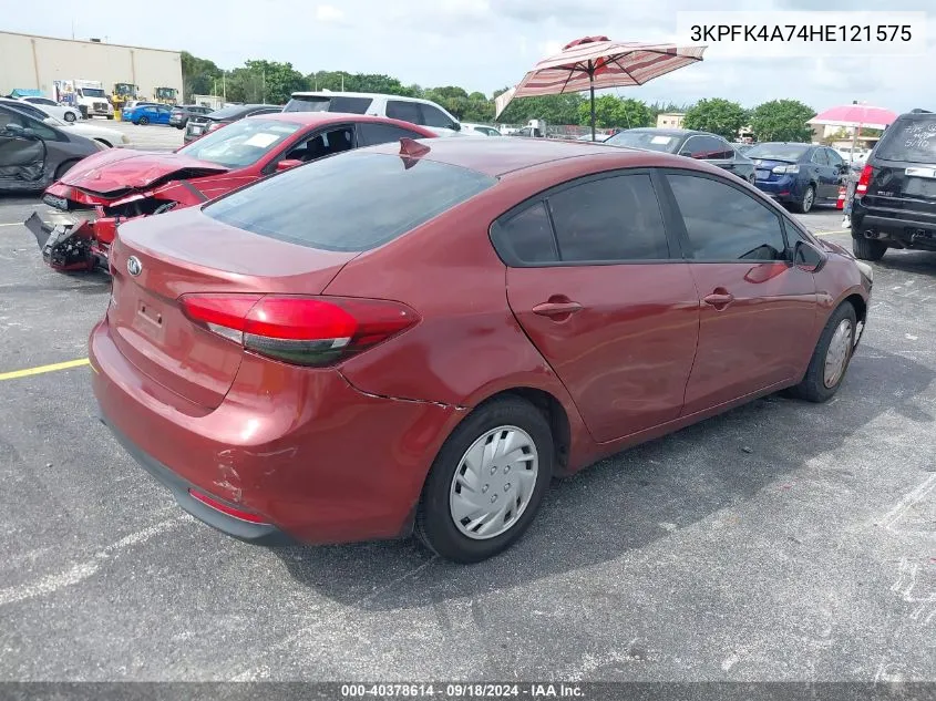 2017 Kia Forte Lx VIN: 3KPFK4A74HE121575 Lot: 40378614