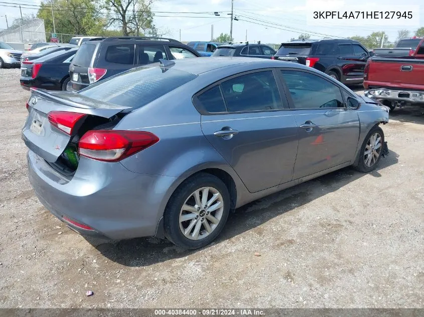 2017 Kia Forte S VIN: 3KPFL4A71HE127945 Lot: 40384400