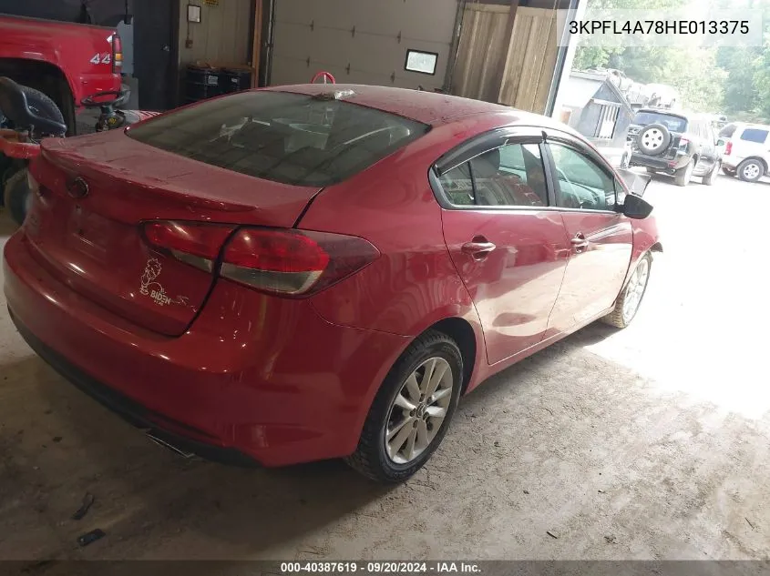 2017 Kia Forte S VIN: 3KPFL4A78HE013375 Lot: 40387619