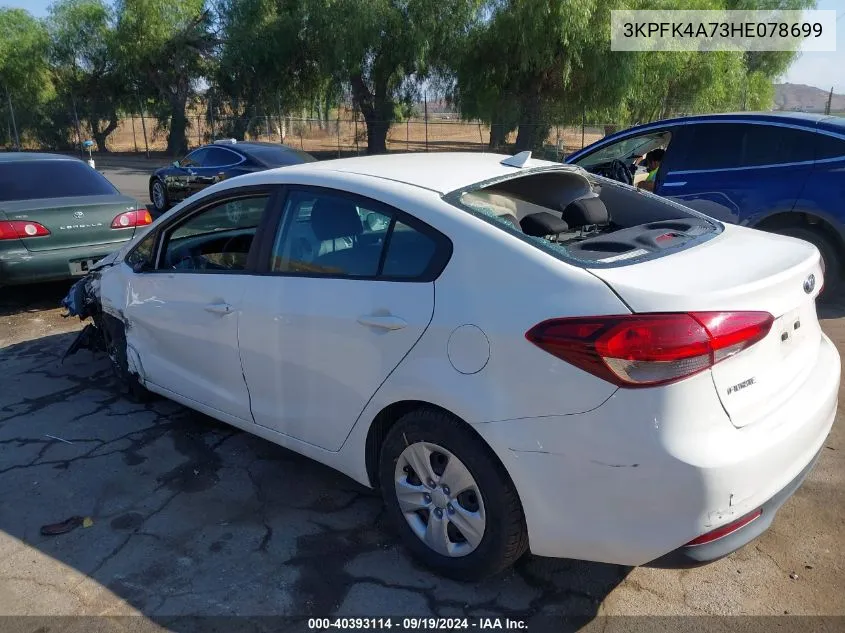 2017 Kia Forte Lx VIN: 3KPFK4A73HE078699 Lot: 40393114