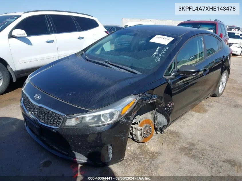 2017 Kia Forte S VIN: 3KPFL4A7XHE143478 Lot: 40394441