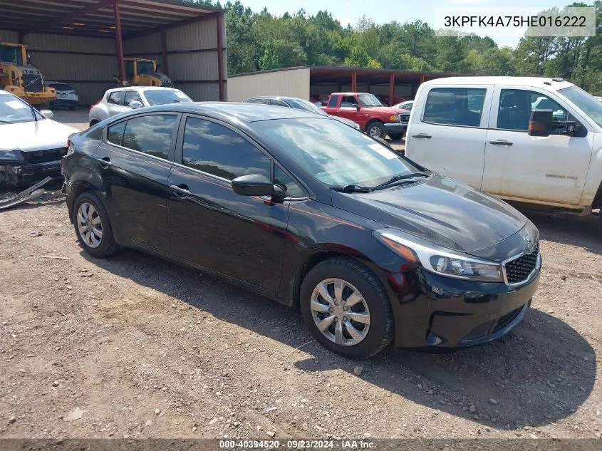 2017 Kia Forte Lx VIN: 3KPFK4A75HE016222 Lot: 40394520