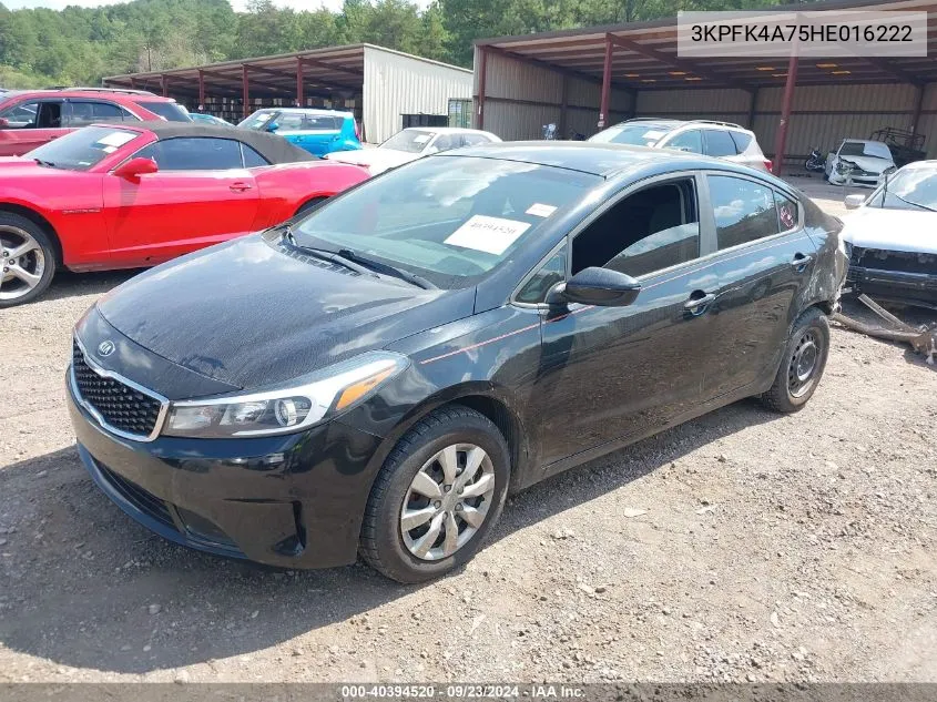 2017 Kia Forte Lx VIN: 3KPFK4A75HE016222 Lot: 40394520