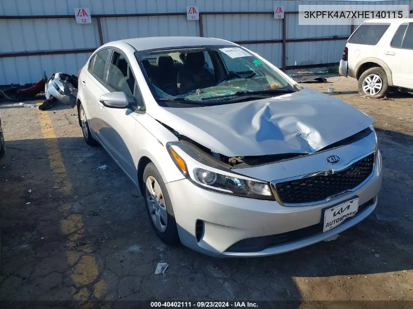 2017 Kia Forte Lx VIN: 3KPFK4A7XHE140115 Lot: 40402111