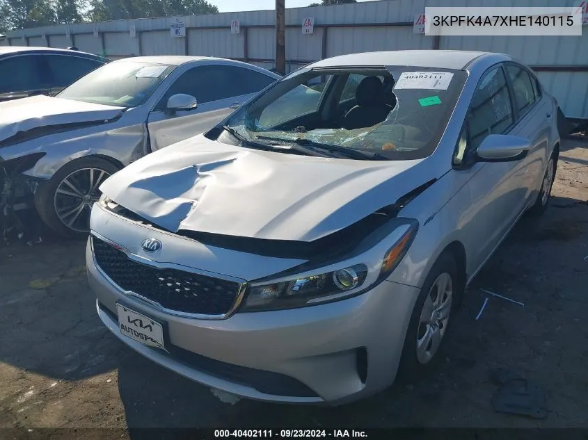 2017 Kia Forte Lx VIN: 3KPFK4A7XHE140115 Lot: 40402111