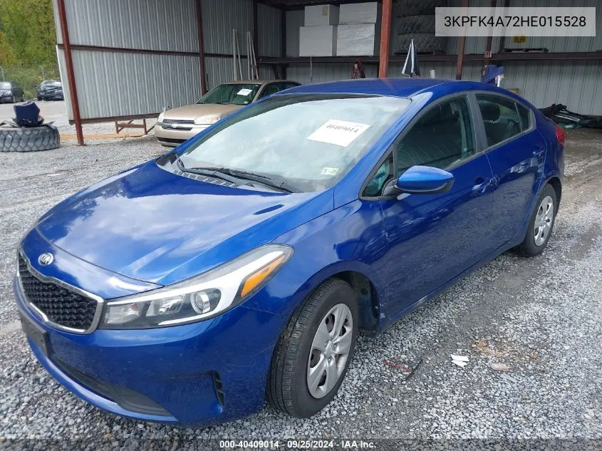 2017 Kia Forte Lx VIN: 3KPFK4A72HE015528 Lot: 40409014