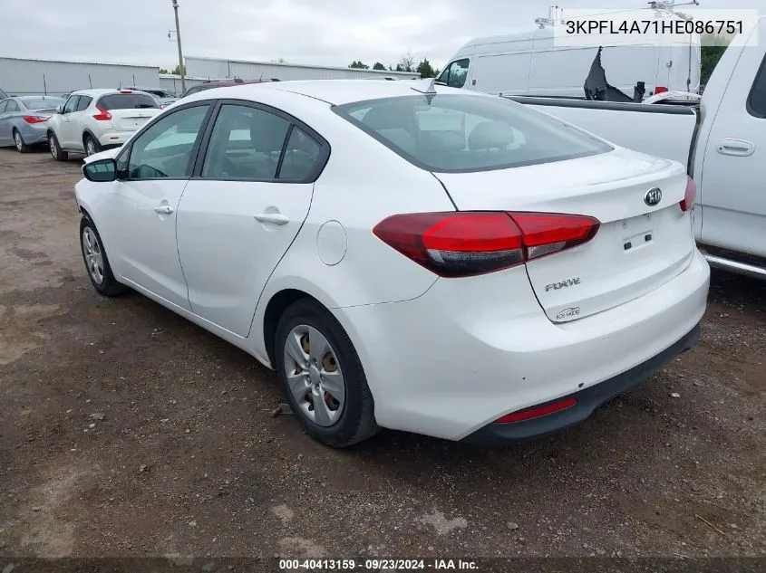 2017 Kia Forte Lx/S VIN: 3KPFL4A71HE086751 Lot: 40413159