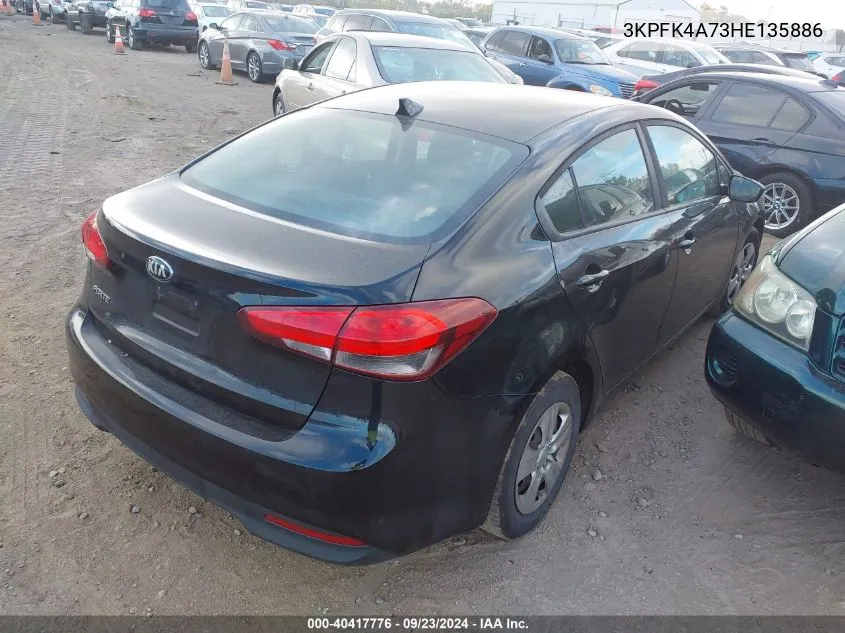 2017 Kia Forte Lx VIN: 3KPFK4A73HE135886 Lot: 40417776