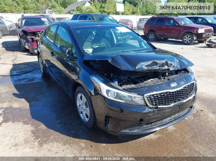 2017 Kia Forte Lx VIN: 3KPFK4A70HE024910 Lot: 40424641