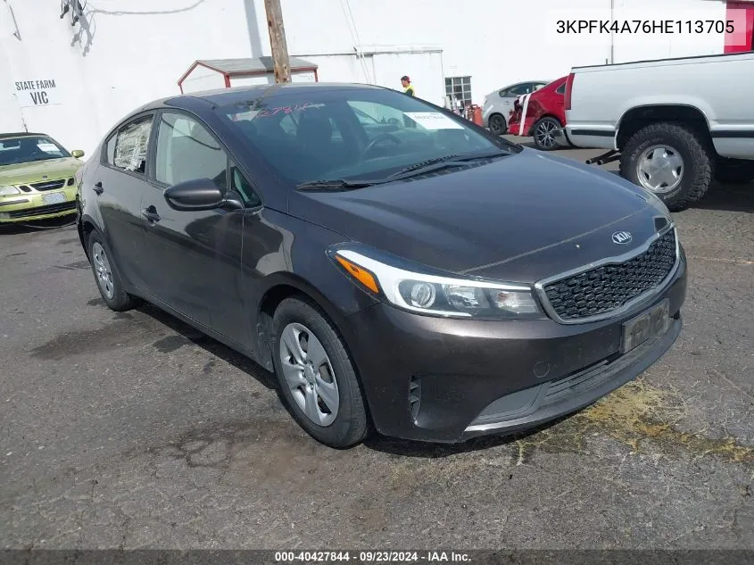 2017 Kia Forte Lx VIN: 3KPFK4A76HE113705 Lot: 40427844