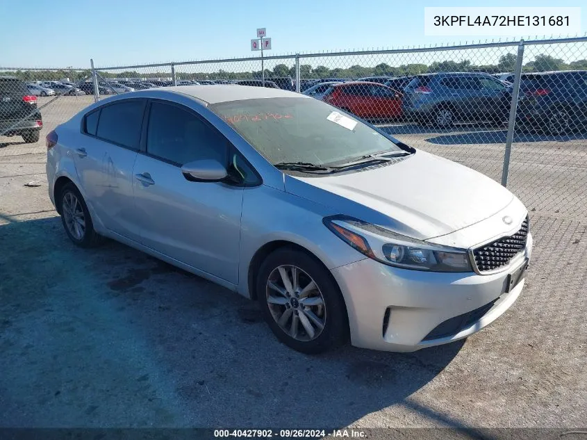 2017 Kia Forte Lx VIN: 3KPFL4A72HE131681 Lot: 40427902