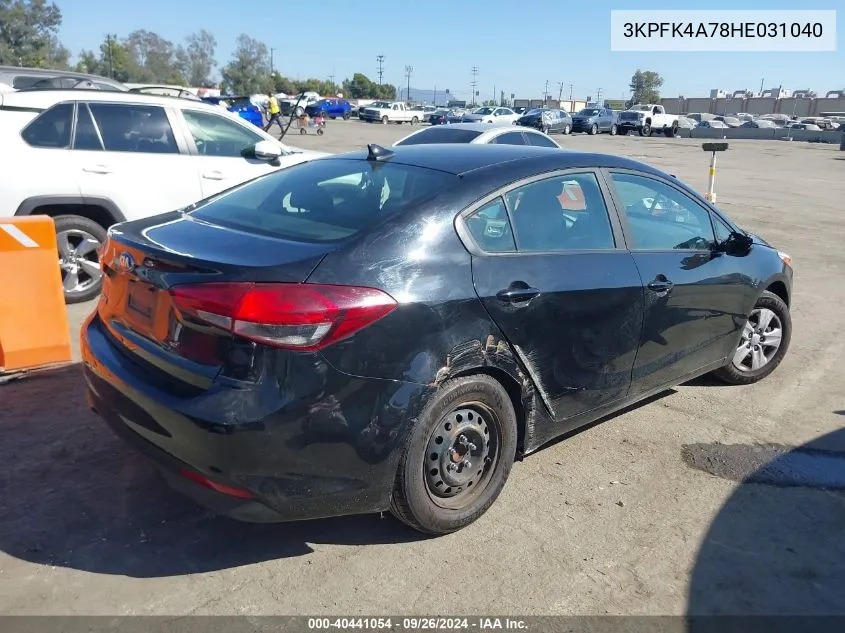 2017 Kia Forte Lx VIN: 3KPFK4A78HE031040 Lot: 40441054